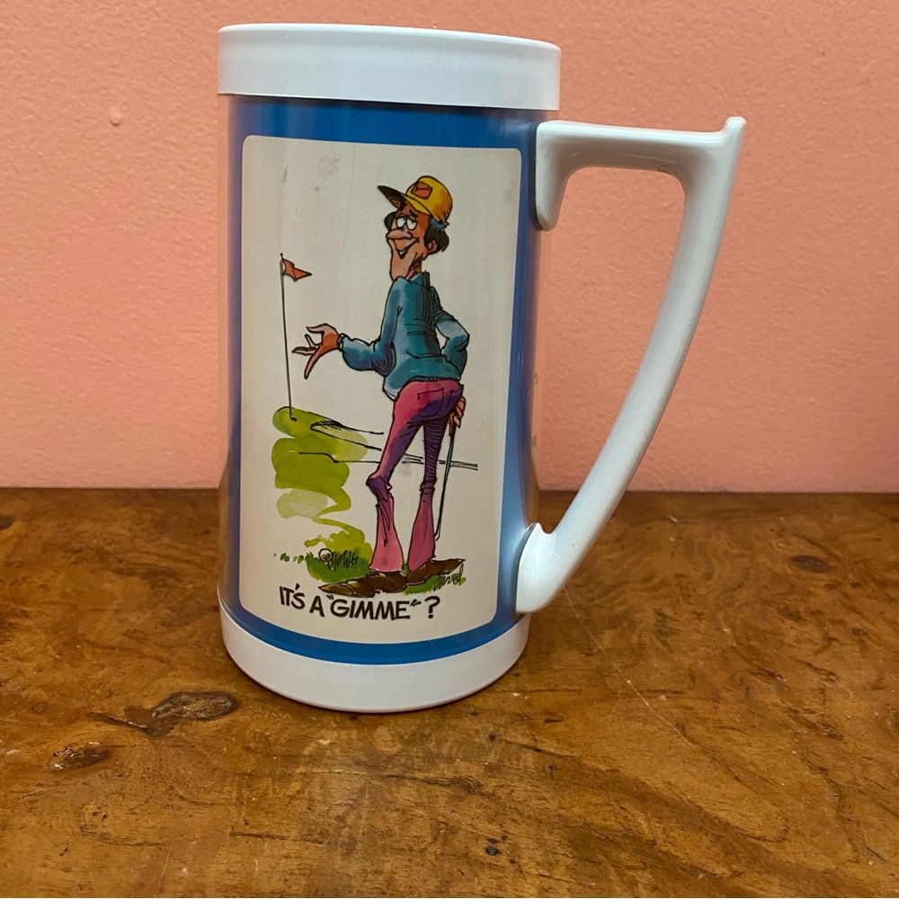 Vintage Thermo Serv Humorous Golf Themed Mug